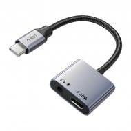 Адаптер CableTime USB Type-C (M) - 3.5 мм (F) / Type-C (F) blackgrey (CA915750)
