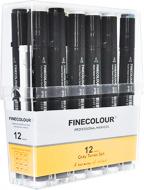 Набір двосторонніх маркерів FINECOLOUR Brush Gray SET 12 EF103-HS12 різнокольоровий