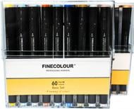 Набір двосторонніх маркерів FINECOLOUR Brush Mini 60 кольорів EF103-TB60 різнокольоровий