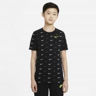 Футболка Nike B NSW TEE SWOOSH AOP DC7530-010 р.S черный