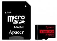 Карта пам'яті Apacer microSD 64 ГБ Class 10 (AP64GMCSX10UB-R )