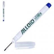 Маркер будівельний з довгим носиком синій Alloid 1 шт. BM-4502BL