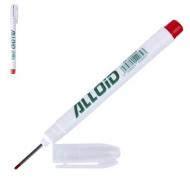 Маркер будівельний з довгим носиком червоний Alloid 1 шт. BM-4502RD