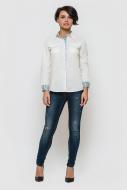 Рубашка FABRIKA_UA с цветочной вставкой р. M/L белый S377