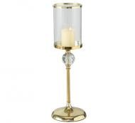 Подсвечник стеклянный на высокой ножке 51 см золото