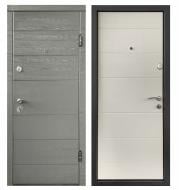 Дверь входная Министерство дверей Оптима 202 Микс дуб грифель / дуб пломбир горизонт 2050х860 мм правая