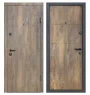 Дверь входная Министерство дверей Оптима 257 спил дерева коньячный 2050x960 мм правая