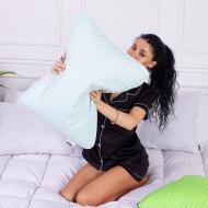 Подушка ортопедическая №4023 Satin Stripe 30-0015 Green Wave Memory foam MirSon 59x43 см мятный