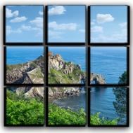 Картина модульная Спокойствие 77x77 см Hotel Arizona HD 9-621443946-SEA-30x30-BLUE
