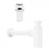 Сифон для умывальника Helmken с донным клапаном, белый матовый