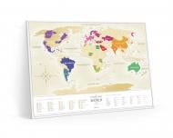 Скретч-карта Travel Map Gold World укр. (рама) 1DEA.me 