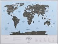 Скретч-карта Travel Map Silver World 60х80 см (рама)