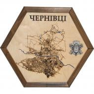 Карта Украины Черновцы шестиугольная 40x46 см