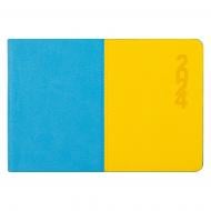 Дневник датированный 10х15 см Tiffany желто голубой 128 стр. Leo Planner Unique В6 2024