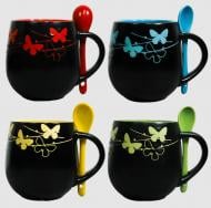 Чашка з ложкою Vittora Барви ночі 450 мл в асортименті Чашка з ложкою Vittora Барви ночі 450 мл в асортименті