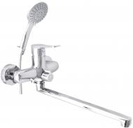 Смеситель для ванны Rubineta с лейкой и душевым шлангом Nica-11/C длинный гусак NI11CK08