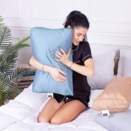 Подушка ортопедична №4157 Satin 0845 Blue Wave Memory foam MirSon 49x32x10,5 см блакитний