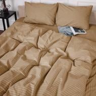 Комплект постільної білизни Бязь 17-0610 Stripe Light Brown 220х240 см коричневий MirSon