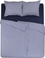 Комплект постельного белья Полоска семейный темно-синий с белым UP! (Underprice)