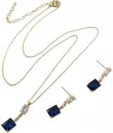 Набор бижутерии Sensio серьги и цепочка с подвесом Black Touch золотой