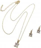 Набор бижутерии Sensio серьги и цепочка с подвесом Moon Spark золотой