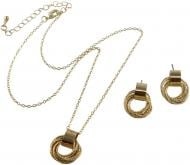Набор бижутерии Sensio серьги и цепочка с подвесом Gleam Touch золотой