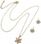 Набор бижутерии Sensio серьги и цепочка с подвесом Frosted Light золотой