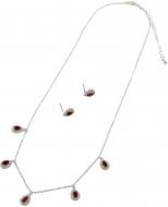 Набор бижутерии Sensio серьги и цепочка с подвесом Rosy Charm серебряный