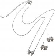 Набор бижутерии Sensio серьги и цепочка с подвесом Twinkle bows серебряный