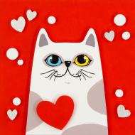 Набір для творчості 3D-картина Кіт з серцем N0003537 18x18 см Rosa Talent