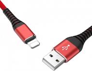Кабель EXTRADIGITAL Flexible USB - Lightning 1 м black/red (KBU1758)