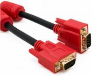 Кабель EXTRADIGITAL VGA-VGA, 1.5m, 28 AWG, PVC, 2xFerrites 1,5 м black/red (KBV1636)