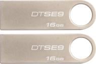Флеш-память USB Kingston DataTraveler SE9 16 ГБ USB 2.0 silver (DTSE9H/16GB-2P)