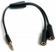 Переходник EXTRADIGITAL 3.5 мм - 2х3.5 мм 0,2 м black (KBA1680)