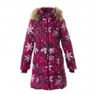 Пальто для девочки HUPPA Yacaranda р.140 бордовый с принтом 12030030-14334-140