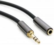 Кабель EXTRADIGITAL Audio 3.5mm (Plug-Socket), 30 AWG, Stereo, Gold, PVC 5 м black (KBA1642)