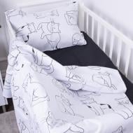 Комплект постільної білизни MirSon Kids Time 17-0620 Lazy cat (в основу чорна бязь) мульті