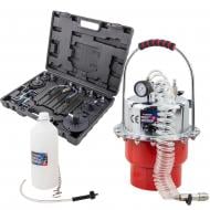 Приспособление для замены тормозной жидкости пневматическое с набором крышек-переходников для расширительного бачка автомобиля Forsage F-9T3608U(04B4023)