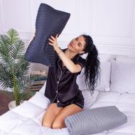 Подушка ортопедическая №4197 Satin Stripe 30-0021 Dark Blue Memory foam MirSon 50x29x5/8 см темно-синий