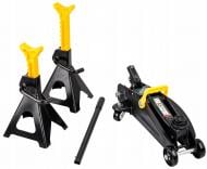 Домкрат гидравлический подкатной Rock FORCE с комплектом стоек механических 2т+резиновая накладка 2 т