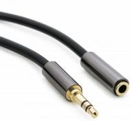 Кабель EXTRADIGITAL Audio 3.5mm (Plug-Socket), 30 AWG, Stereo, Gold, PVC 3 м black (KBA1641)