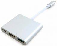 Адаптер EXTRADIGITAL USB Type-C to HDMI/USB 3.0/Type-C 0,15 м серебристый (KBH1691)