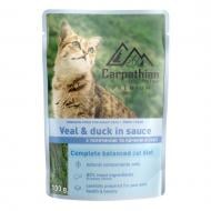 Корм для котів Carpathian Pet Food телятина та качка в соусі 100 г
