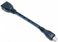 Кабель EXTRADIGITAL OTG USB 2.0 AF / micro USB B28 AWG Hi-Speed 0,1 м черный (KBO1623)