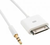 Кабель EXTRADIGITAL AUX 3.5mm to Apple 30-pin30 AWG Stereo Gold PVC 1,5 м білий (KBA1653)