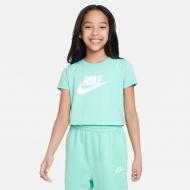 Футболка Nike G NSW TEE CROP FUTURA DA6925-349 р.S бирюзовый