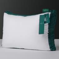 Подушка Imperial Satin Luxe пухова пружна MirSon 40x60 см білий із зеленим