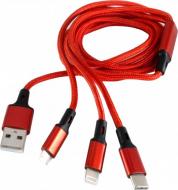Кабель EXTRADIGITAL USB 3 в 1 (Micro USB / Lightning / Type C) 1 м красный (KBU1750)