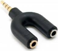 Переходник EXTRADIGITAL mini jack 3.5 mm - 2 Jack F 3.5 mm черный (KBV1741)