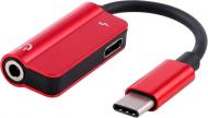 Кабель EXTRADIGITAL USB Type C — 3.5 мм / USB Type C Famale черный с красным (KBA1761)